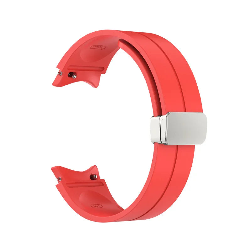 No Gap Soft Silicone Strap For Samsung Galaxy Watch 7 6 5 4 40mm 44mm Breathable Magnetic Wristband Watch 6 4 Classic/5 Pro 45mm