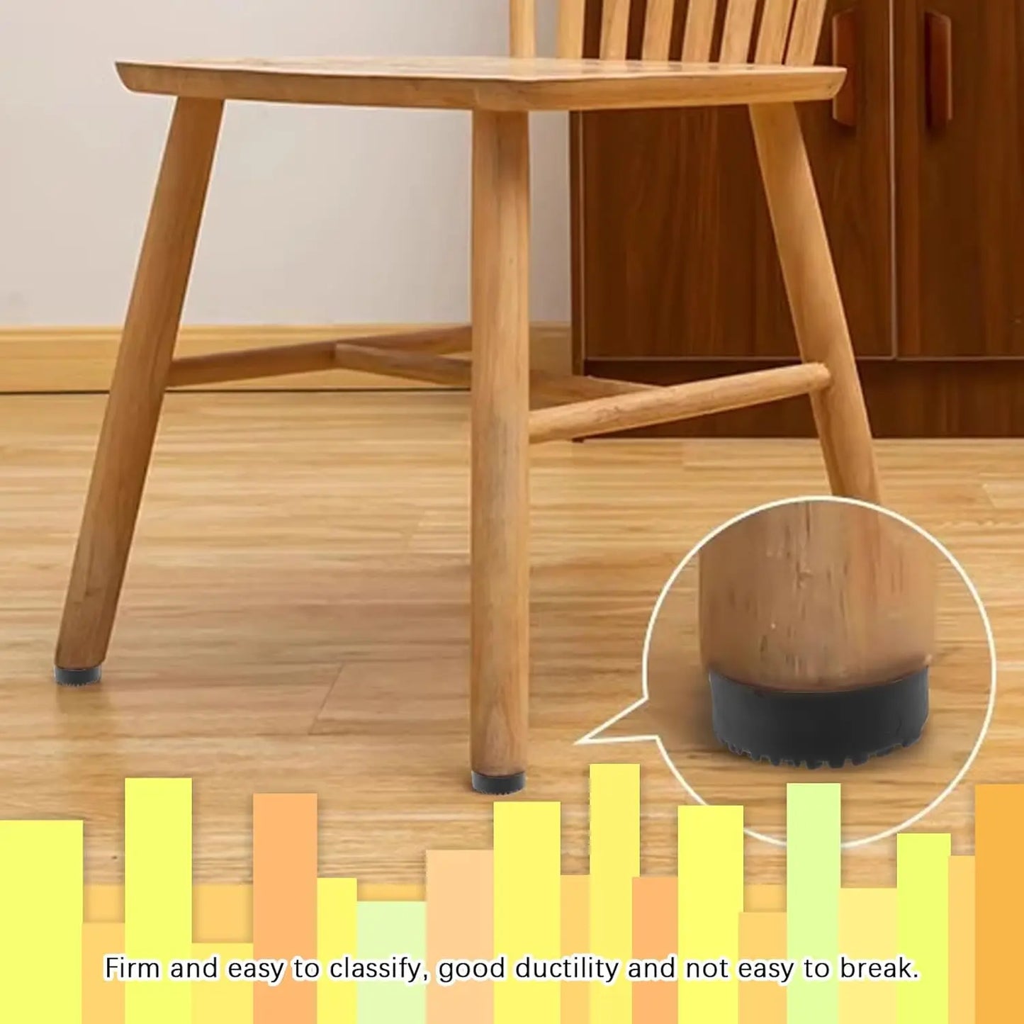 12pcs Round Rubber Feet 18/24/30MM Non-Slip Furniture Pads with Screws Black Floor Bumper Protector for Chair Leg Hardwood Floor