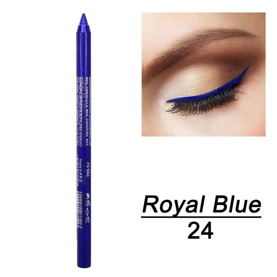 14-Color Colourful Eyeliner Pen, High Pigmented Pearly Glitter ShimmerMetallic Finish, Smokey Punk Gothic Style Eyeliner, Long L