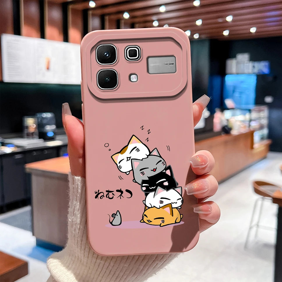 Phone Case For Infinix Note 60 Pro Edge 4G 5G Liquid Silicone High Quality Shockproof Cute Animals Cover