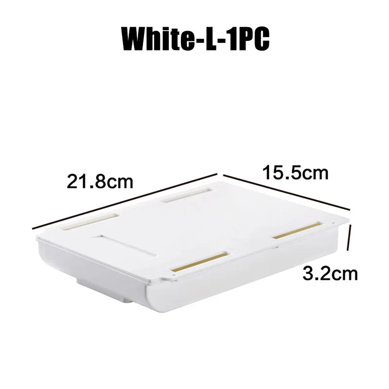 Hidden Storage Box Desk Storage Drawer Self-Adhesive Plastic Table Storage Holder Simple Sundries Cosmetics Stationery Organizer