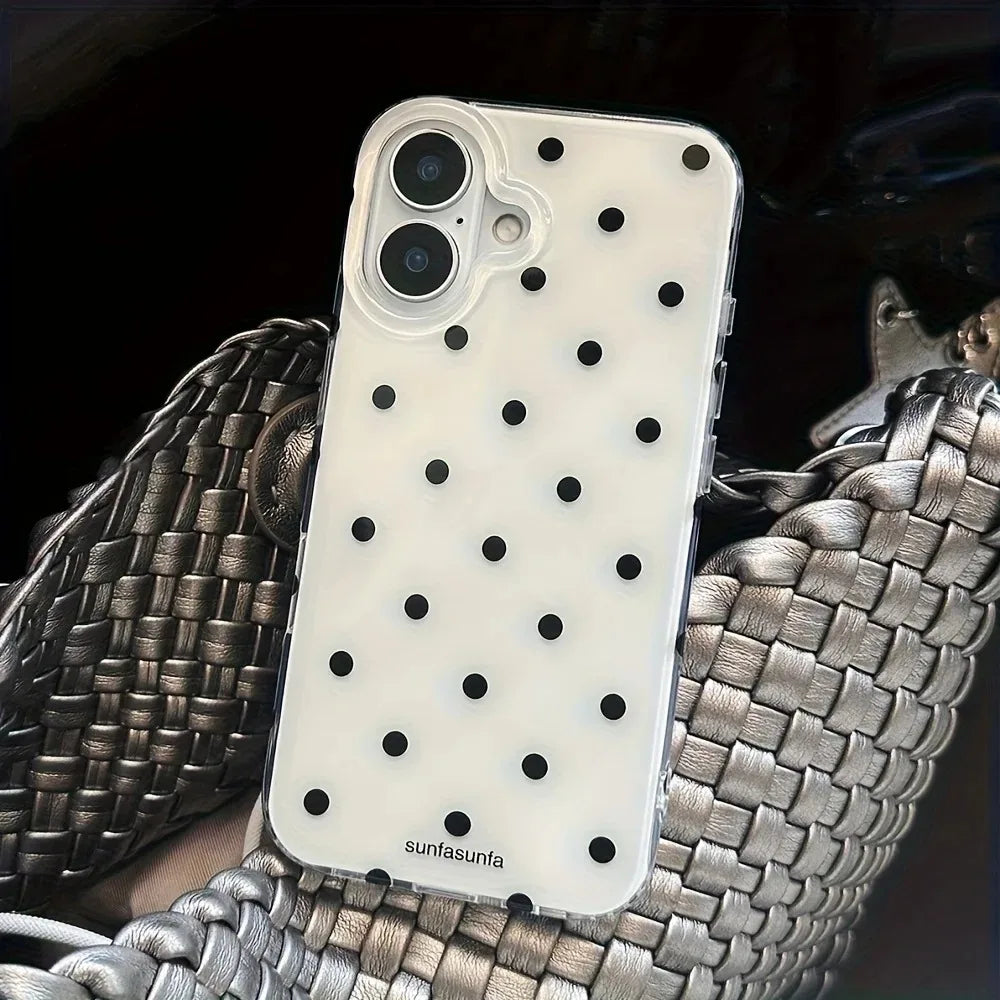 Black White Polka Phone Case for Tecno Spark 30c 20c 10 Go Camon 40 30 20 itel A60 A70 A48 RS4 P36 S23 Premier Pro 4G 5G Cover