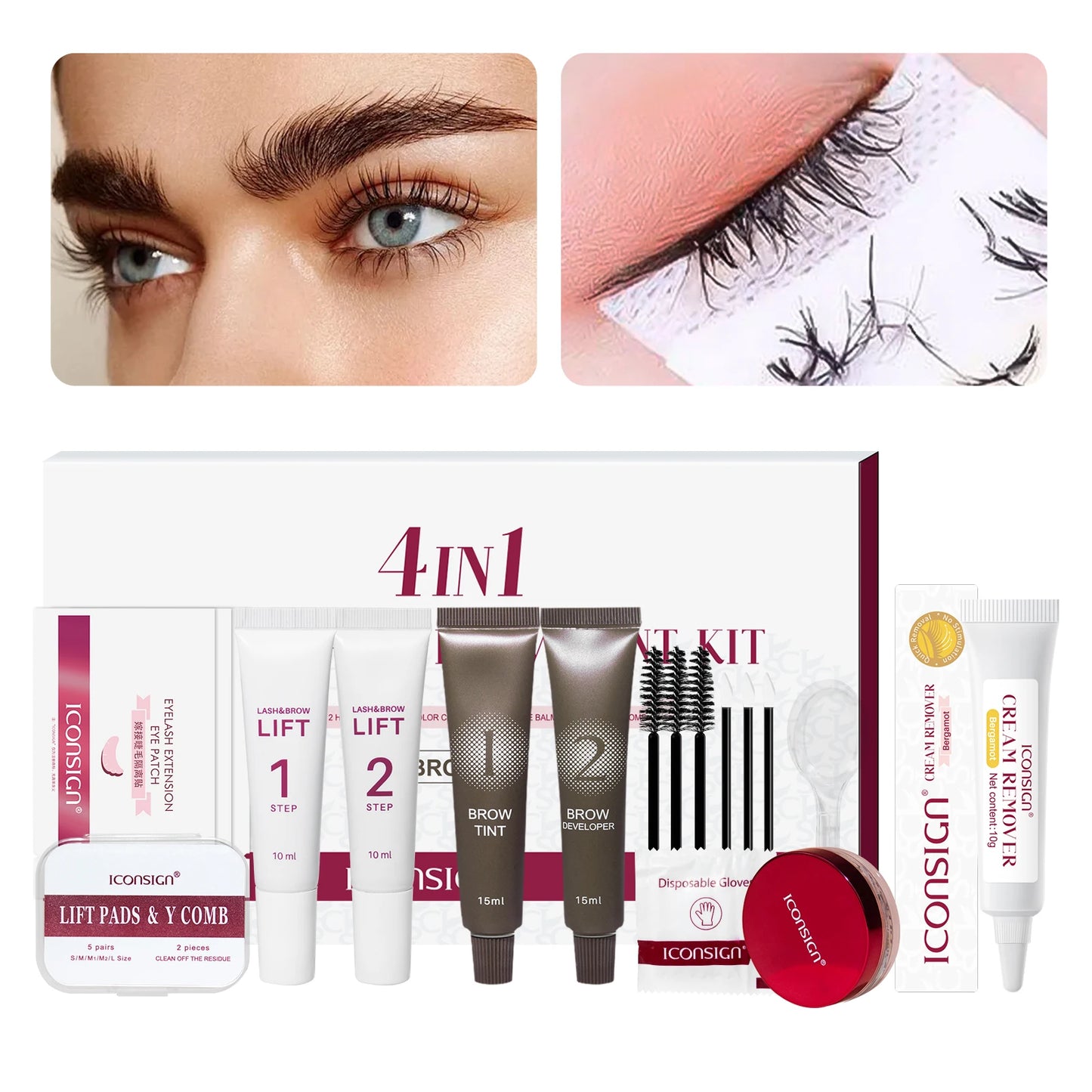 Lash Fast Lift And Tint Kit Pro Eyelash Perm Kit Lash Glue Remover Cream 3in1 Lashes Tint Brow Lashes Tint Eyebrow Dye Tint Kit