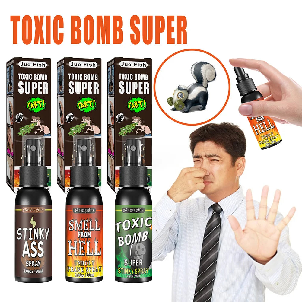 30ml Fart Gag Spray Prank Joke Plastic Spray Can Stink Party Supplies Stinky Fart for Adults Kids Non Toxic Halloween Funny Toys