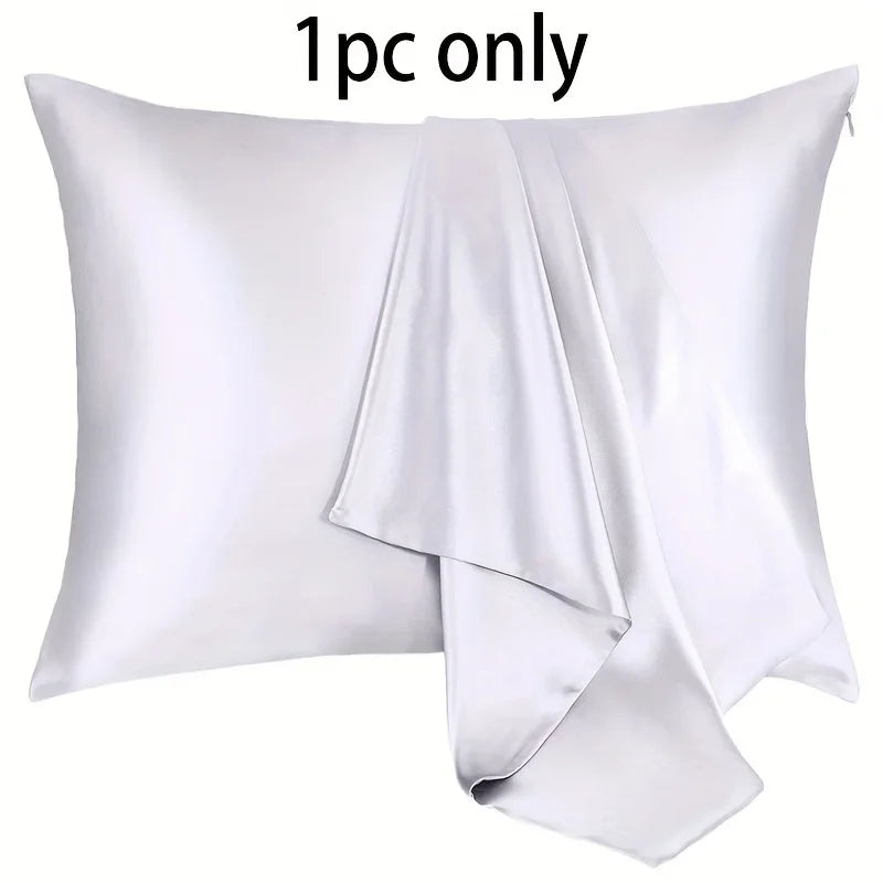 Satin Pillowcase 21 Momme 600 Thread Count for Hair and Skin , Hypoallergenic Breathable Both Sides satins with zipper