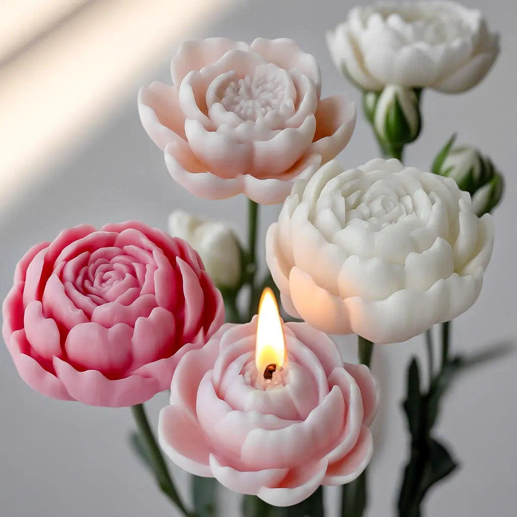 3D Lotus candle silicone mold Lotus seed flower candle mold Peony flower rose candle silicone mould Resin mold cake molds