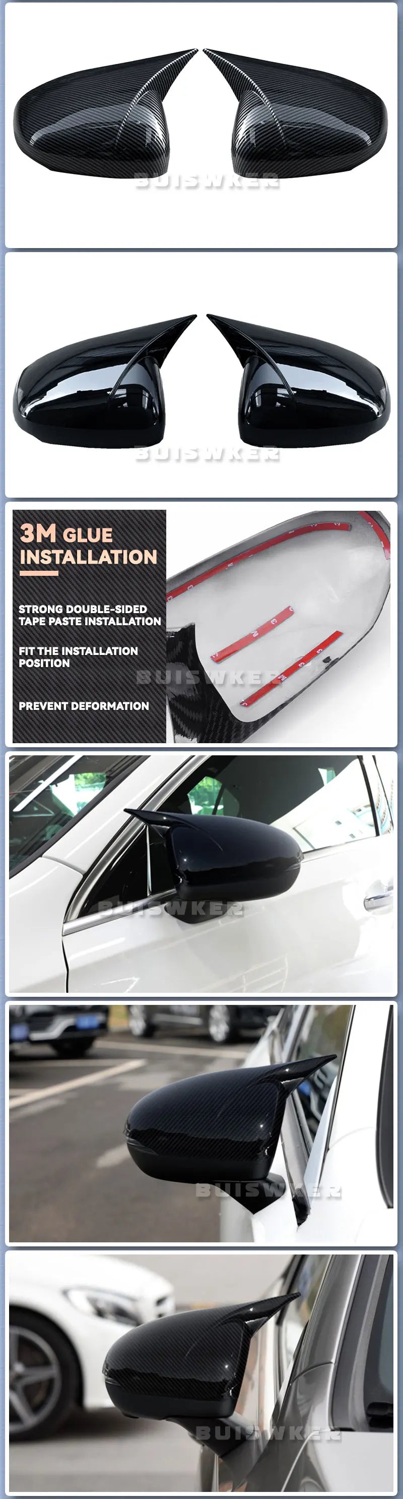 Black Side Mirror Cover Caps for Mercedes Benz W177 A CLA Class C118 V177 2019 2020 CLA200 CLA250 CLA35 CLA45S Sedan Saloon A180