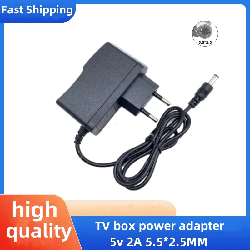 TV BOX Power Supply 5V 2A 5.5*2.5mm Charger UK EU AU US Plug Converter Adapter For Android X96 mini/T95/h96/MXQ/HK1/x88/mx10/TX6
