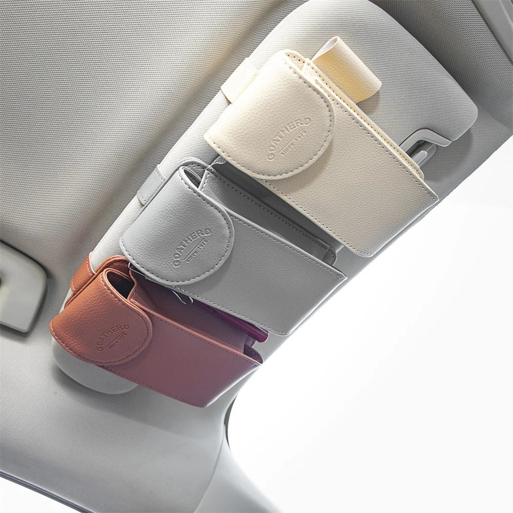 Car Sunglasses Frame Carbon Fiber Bills Multi Function In Car Creative Eye Box Card Double Headed Clip On Board Stowing Tidying