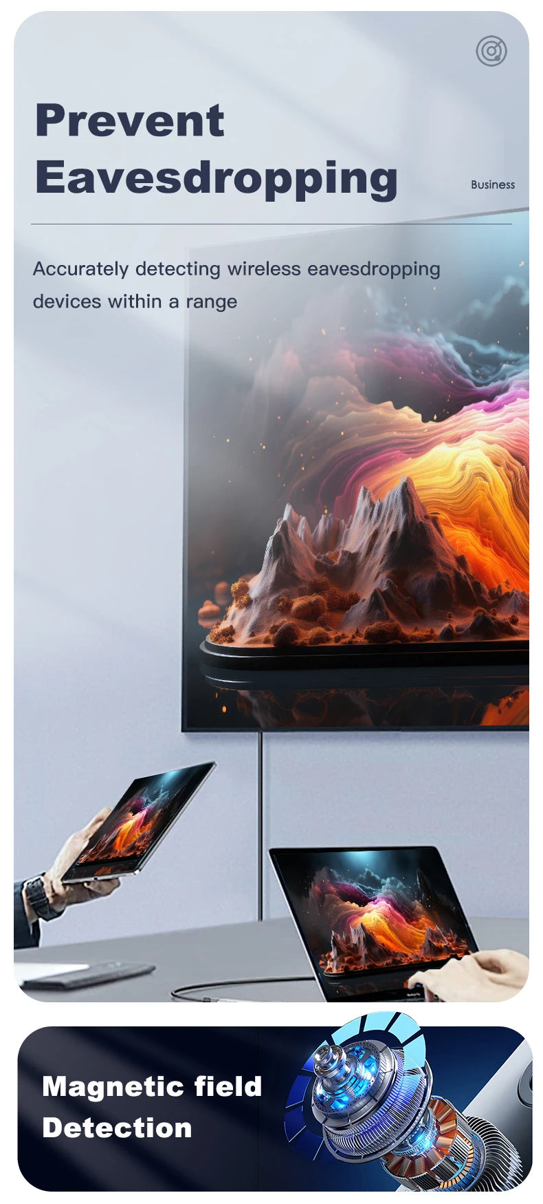 Portable Camera Detector Anti-Spy Car GPS Tracker Listening Device bug RF Wireless All Signal Scanner Gadget Security Protection