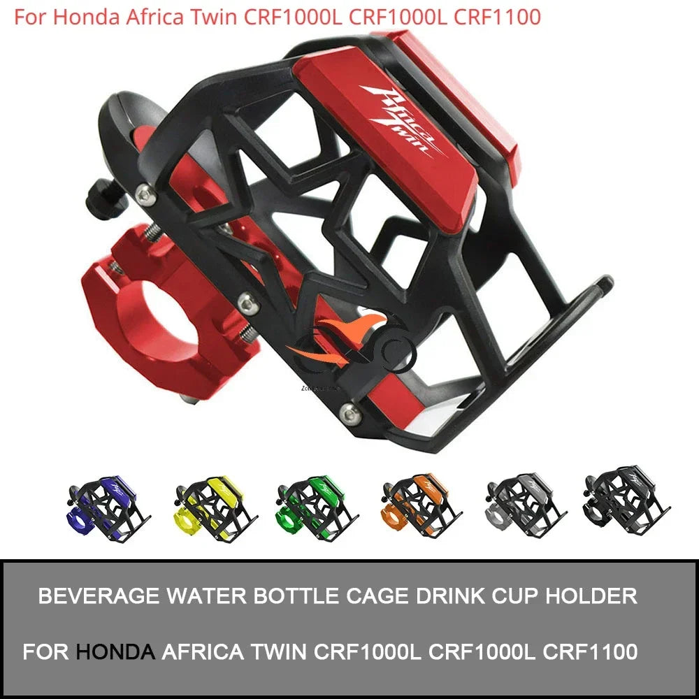 For Honda Africa Twin CRF1000L CRF1000L CRF1100 Universal CNC Motorcycle Beverage Water Bottle Cage Drink Cup Holder Sdand Mount