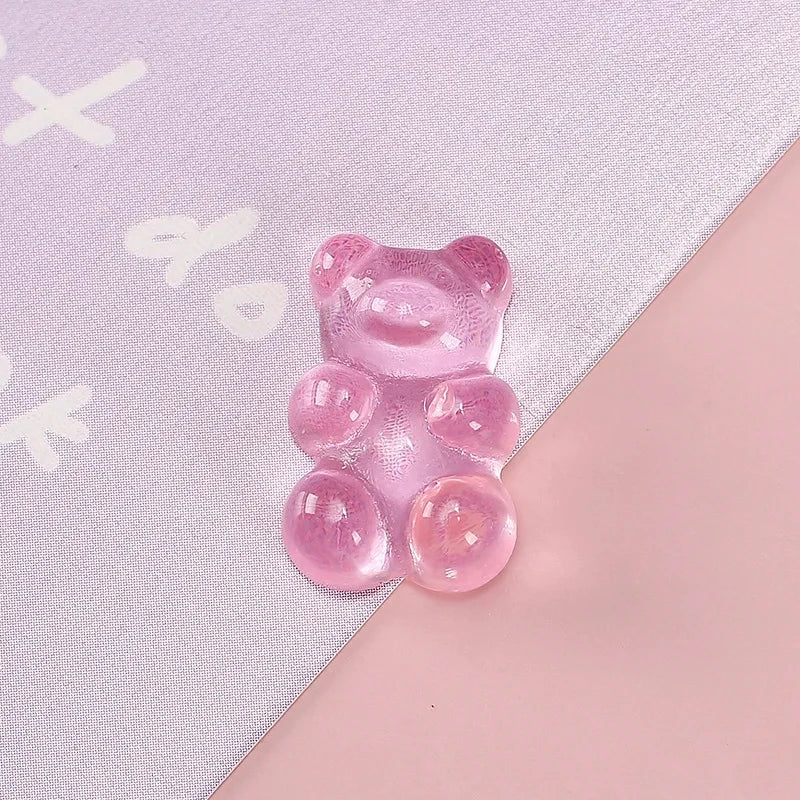 50pcs 3D Cartoon Jelly Bear Nail Art Resin Charms Rhinestones Kawaii Accessories Press on Nails Decorations DIY Supplies Parts