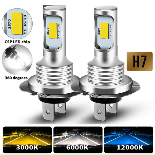 2Pcs LED Car Headlight H4 H7 H11 H10 Bulbs 3000K 6000K 4300K 9005 HB3 9006 HB4 H8 H1 H3 Auto Lights Automobile Driving Fog Lamp