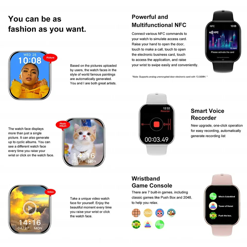 2025 Series 10 Watch 10 GPS Smart Watch Memory Music Video Bluetooth Call Heart Rate Waterproof NFC Smartwatch For Android IOS