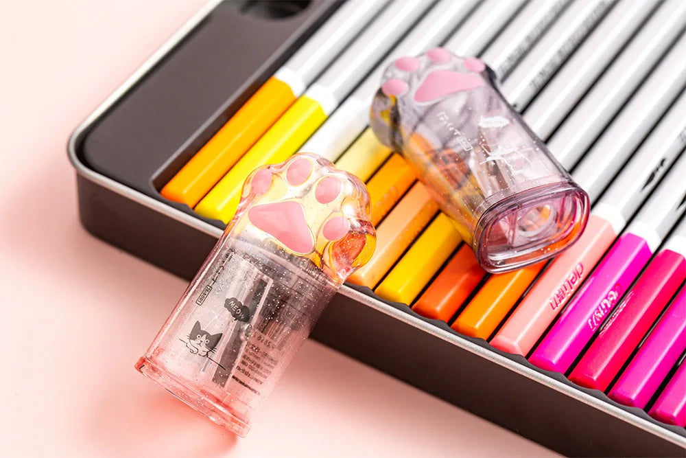 Kawaii Cat Paw Shaped Pencil Sharpener Stationery Kids Gift  Cute School Supplies  Korean Stationery
