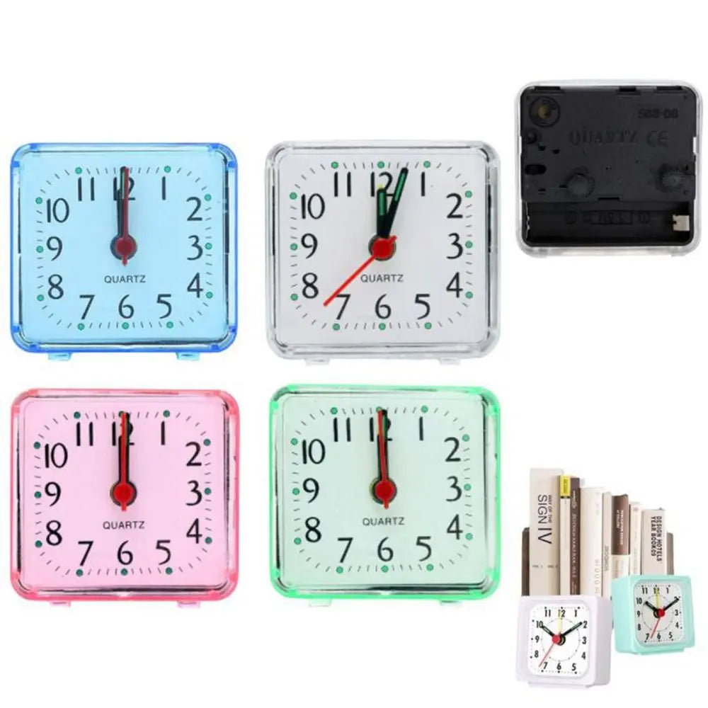 Mini Table Mute Clock Square Jelly Color Creative Alarm Clock