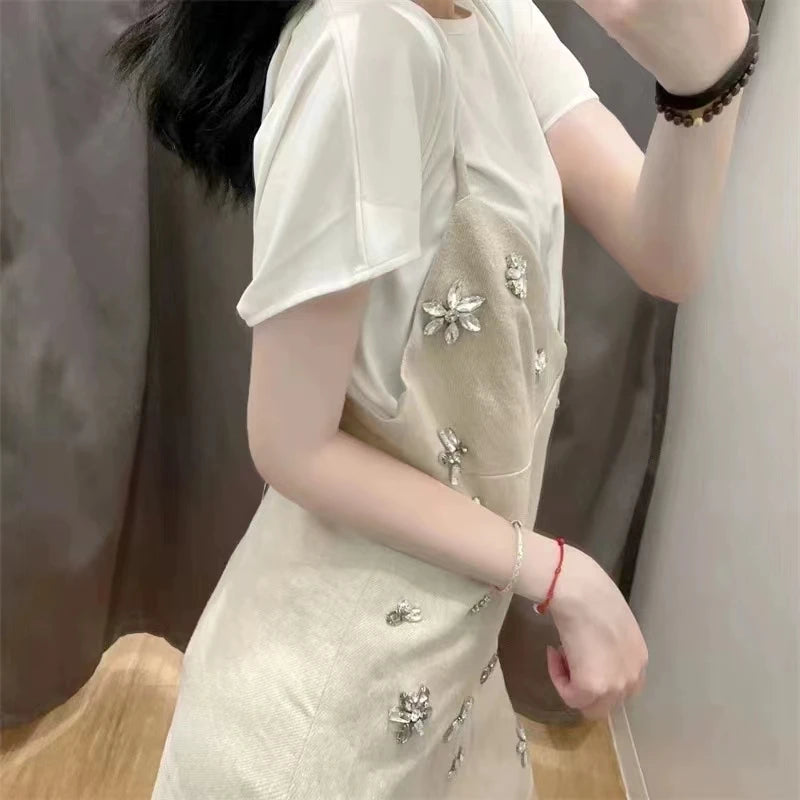 Women 2024 Chic Fashion Sleeveless Mini Dress Vintage Thin Straps Summer Female Ruffled Hollow Dresses Vestidos Mujer