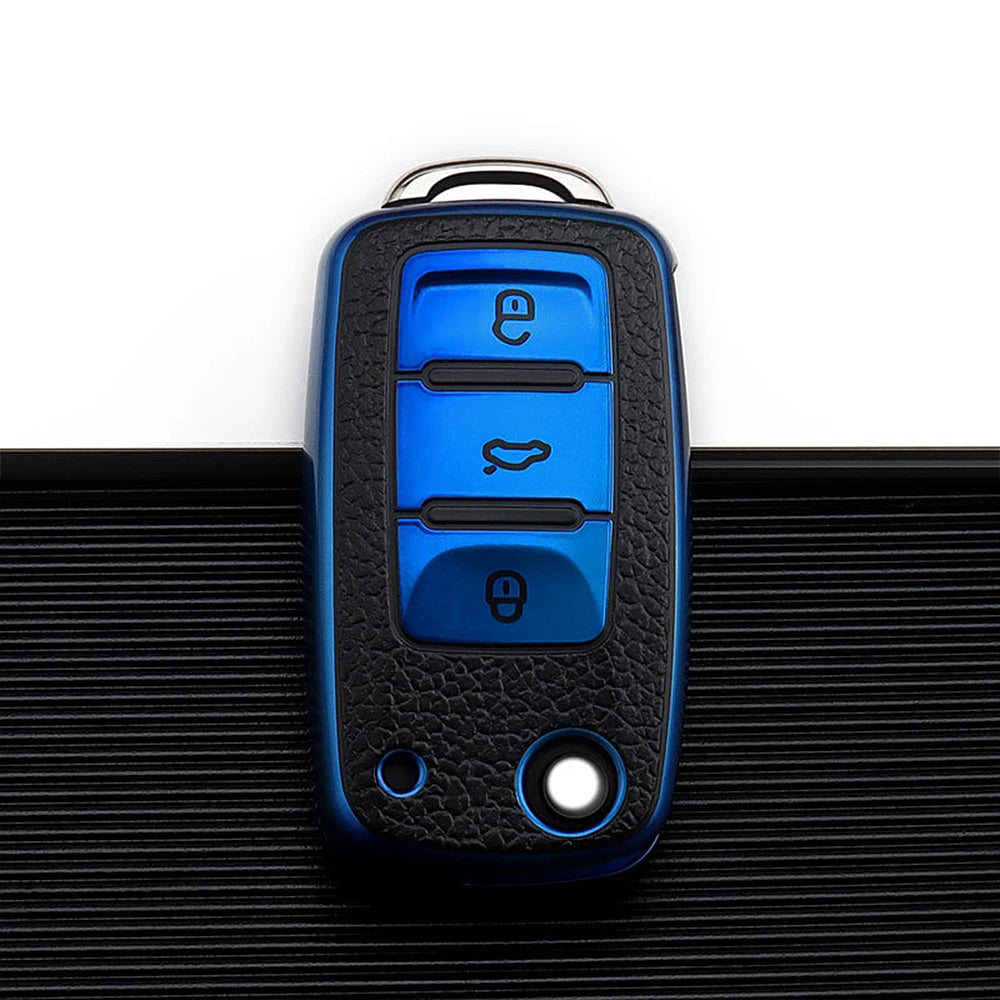 TPU Leather Car Key Case Keys Cover Protection Shell Bag for VW Volkswagen Polo Tiguan Passat Golf Jetta Lavida Skoda Octavia