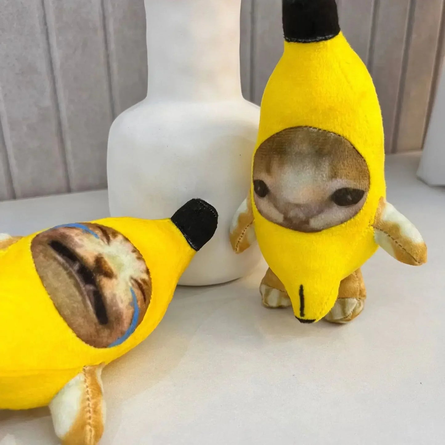 18cm 10cm Banana Cat Doll Pendant Keychain Crying Happy Banana Cat