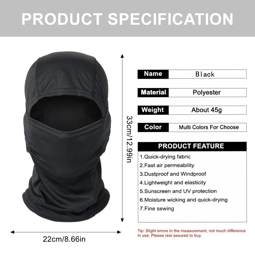 Camping sun protection Tactical Balaclava Bicycle Riding Windproof Full Cover Outdoor Hunting Hiking Head Warm Shield Ski Scarf