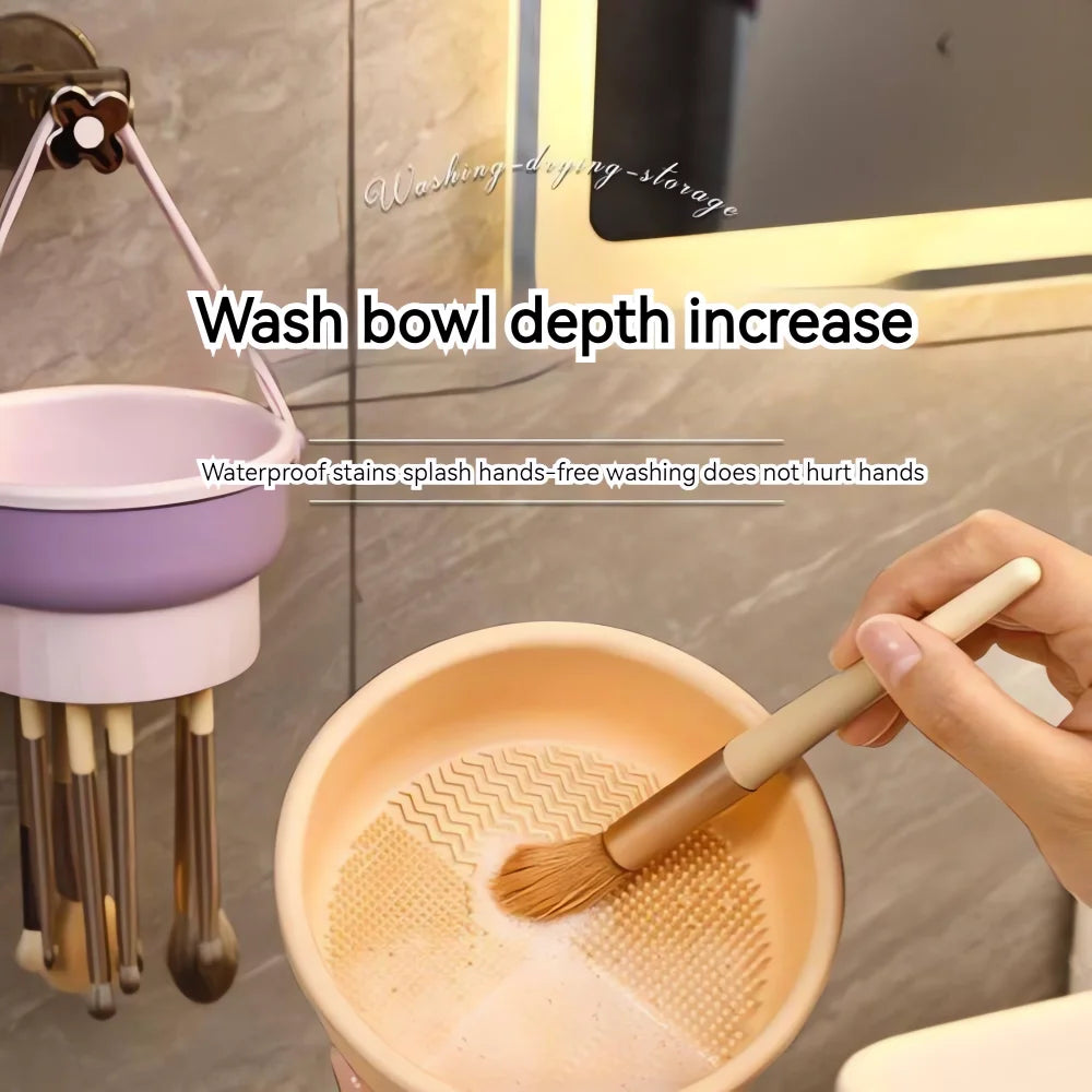 Makeup Brush Cleaner Cleaning And Drying Storage Tray 3-in-1 Silicone Beauty Tool Cleaning Bowl Practical Cleaning Tool