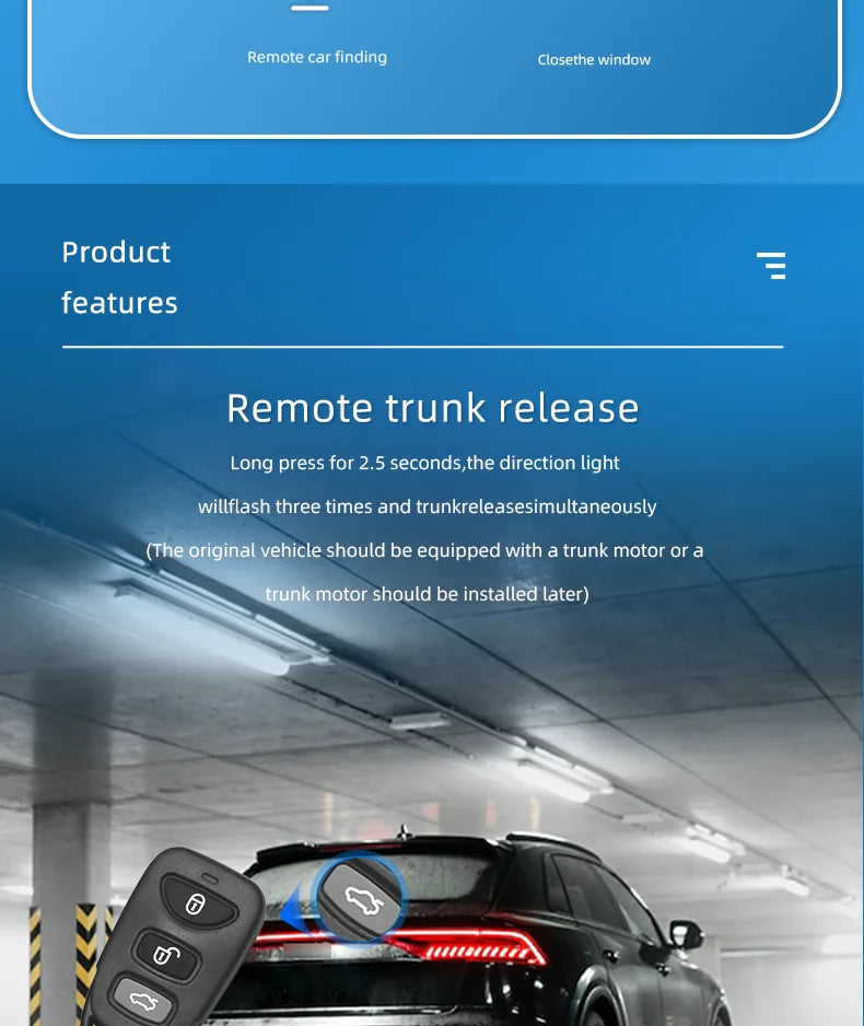 12V Universal Car Auto Remote Central Locking System with 2 Remote Controls Keyless Entry System Remote operation