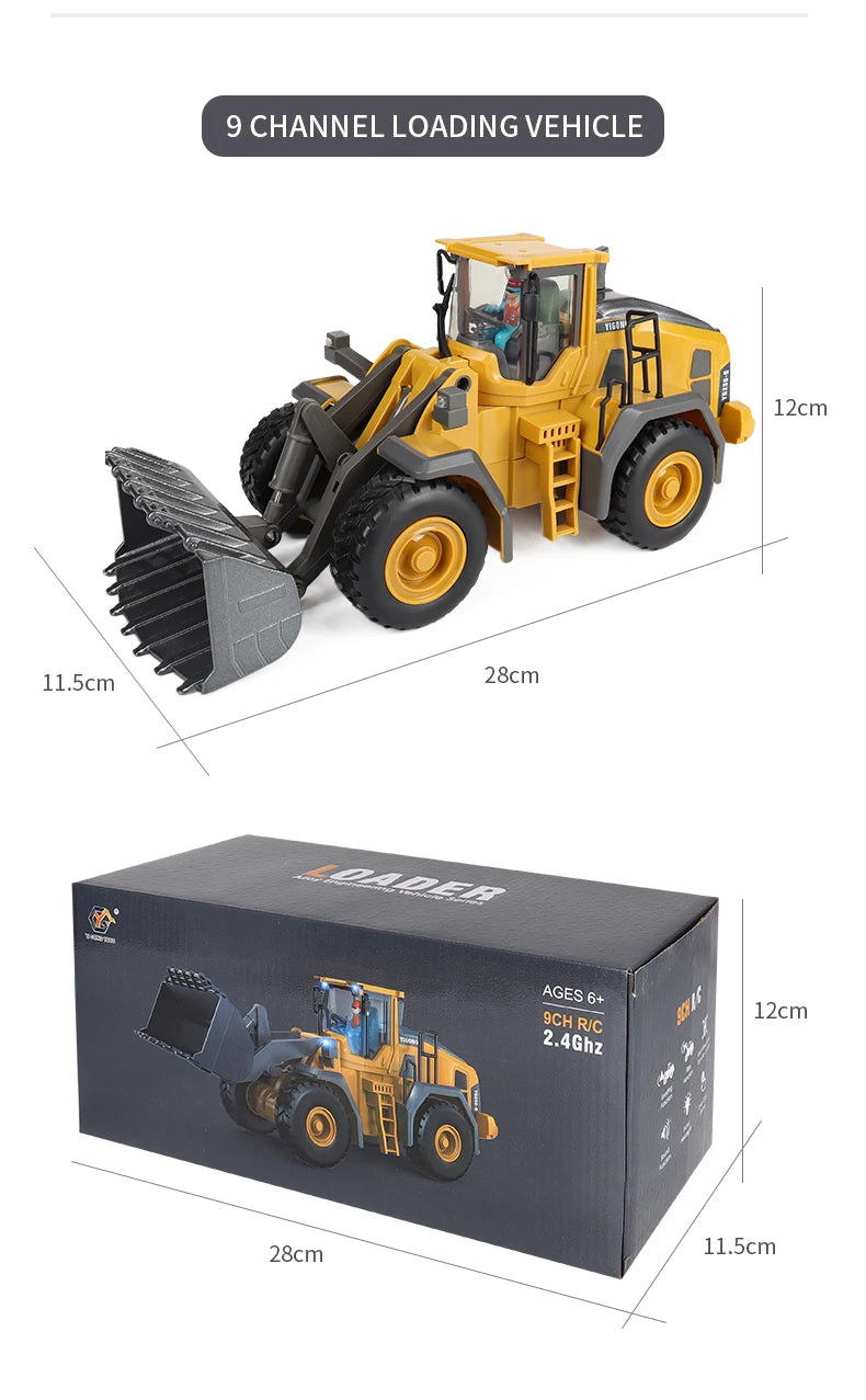 2024 New 11CH RC Excavator 1:20 Remote Control Truck 2.4G RC Crawler Engineering Vehicle Excavator Truck Radio Control Toys Gift