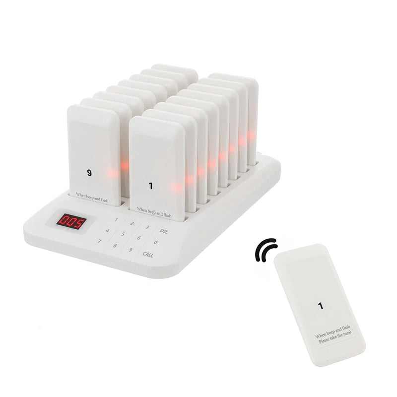 Wireless Restaurant Pager Food Truck Coasters Buzzer Pager Receiver Calling System For Bar Cafe Food Court Fast Food Shop Church