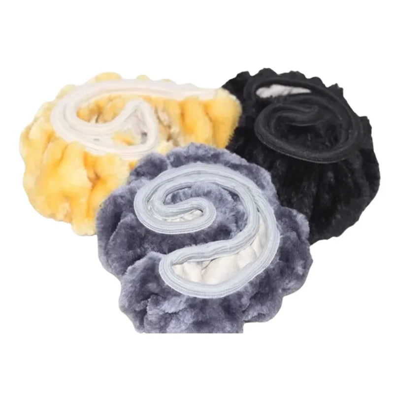 38cm Premium Soft Short Fur Car Steering Wheel Cover High-density Warm Plush Winter Steering Wheel Protector Cover Accessories