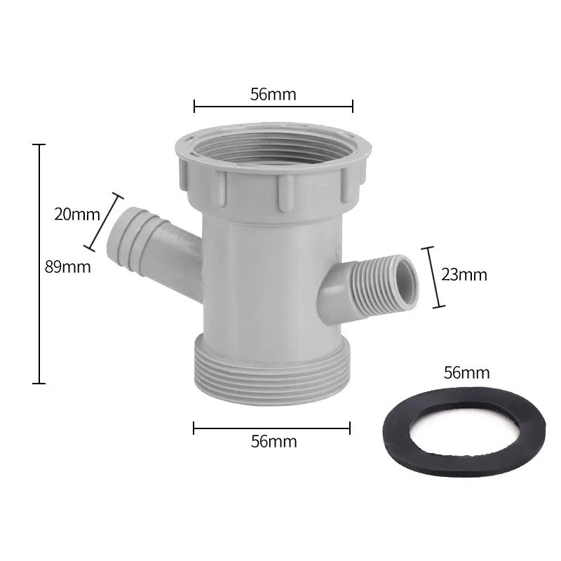 Sink Drain Pipe Adapter Y Shaped Basin Sewer Branch Connector Overflow Tube Thread Hose Joint for Kitchen Bathroom Accessories