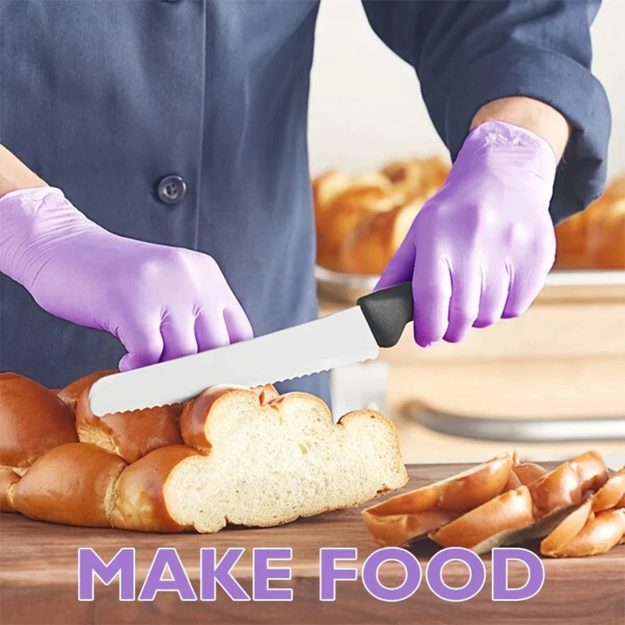 20-300pcs Nitrile Exam Gloves Disposable Purple Lilac Glove Food Grade Sterile Powder Free Protection Gloves for Cooking Clean