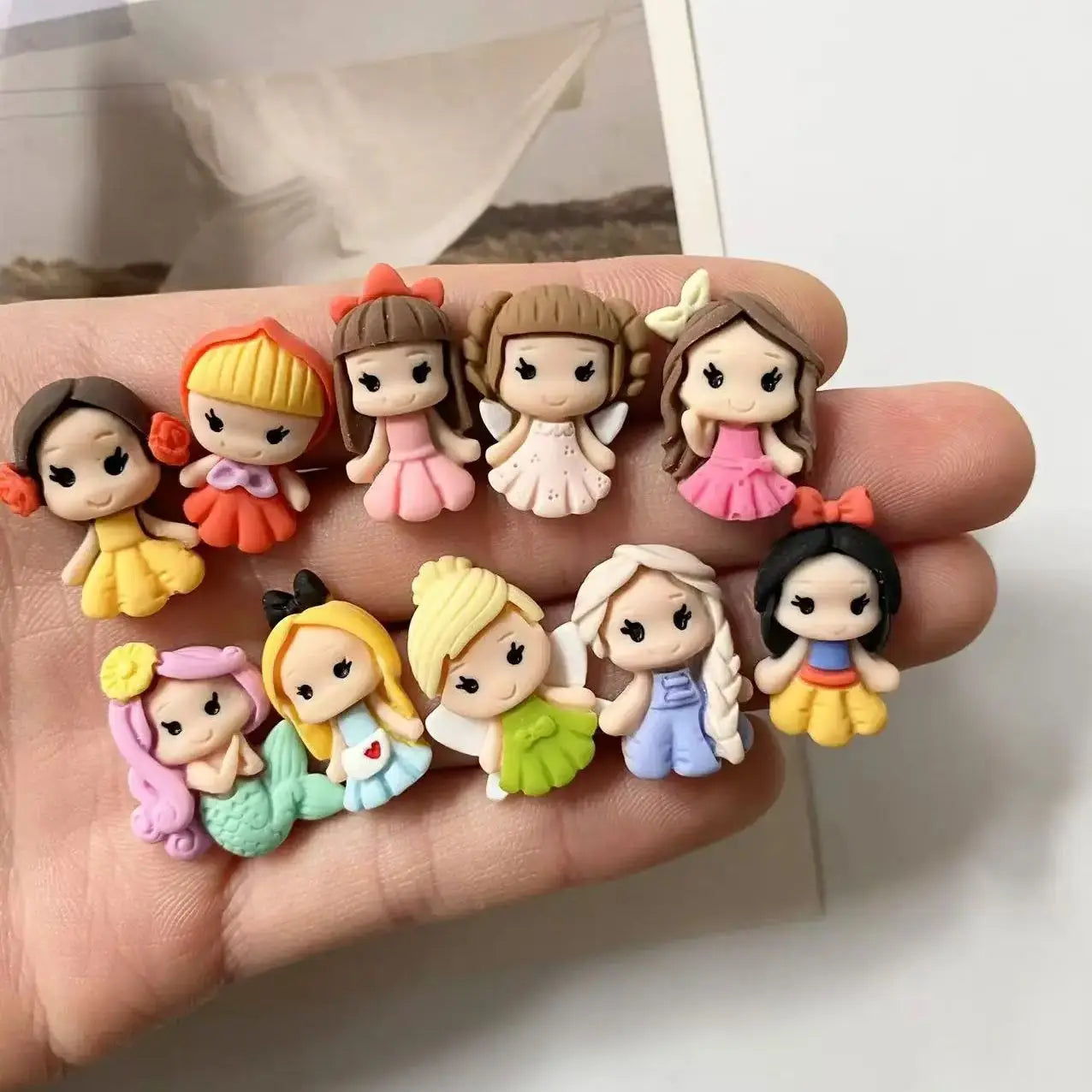 10Pcs Mini Princess Refrigerator Stickers Resin Magnets Photo Message Fixed Magnets Cute Magnet Decoration