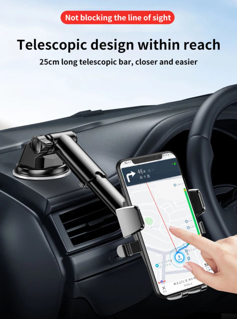 2024 Sucker Car Phone Holder Auto Mount Stand GPS Telefon Mobile Cell Support For IPhone 13 12 11 Pro Xiaomi Huawei Samsung