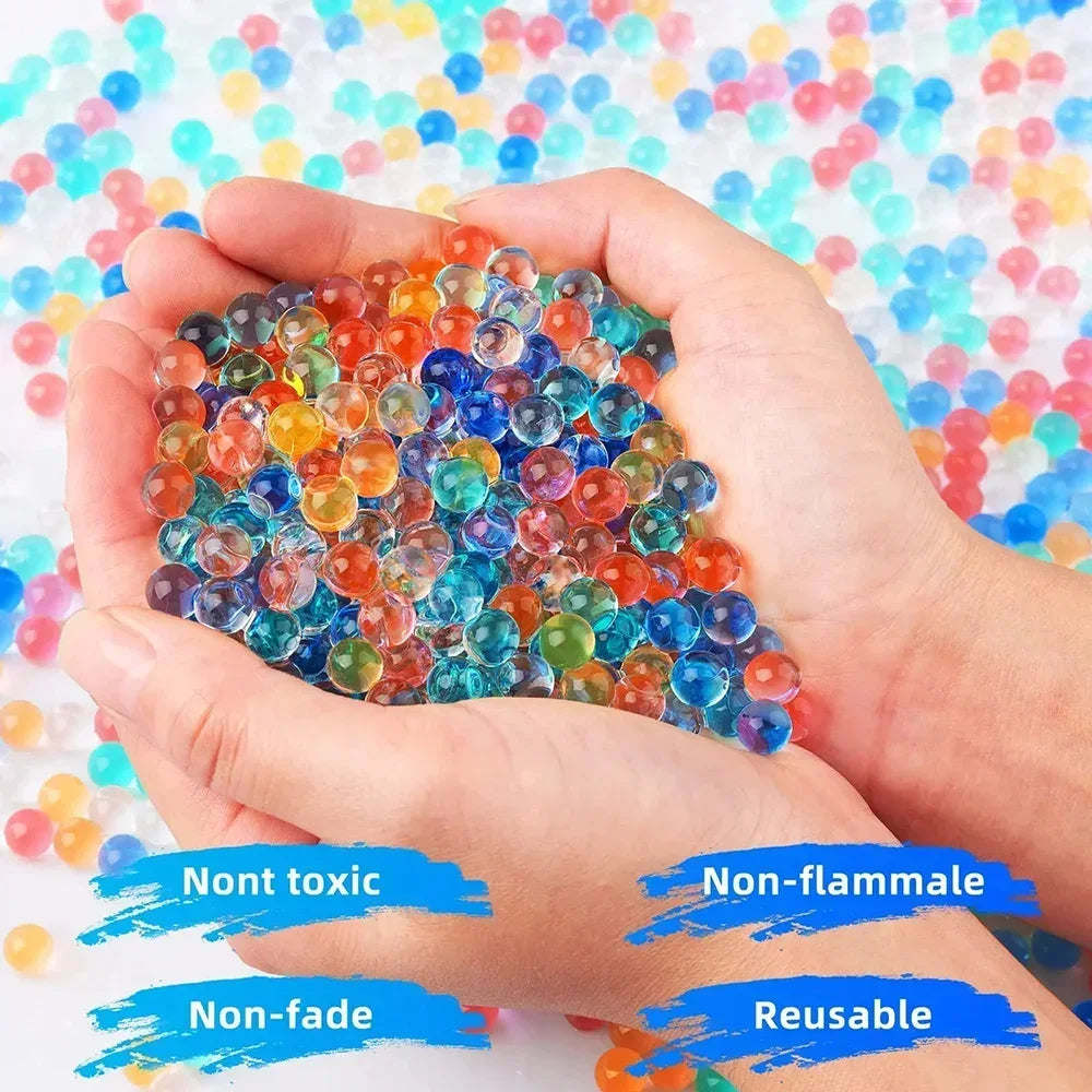20K Water Balls Beads with Bottle 7-8mm Gel Water Beads Works for Gel Ball Gun and Splatter Ball Blaster Non-Toxic No Stain