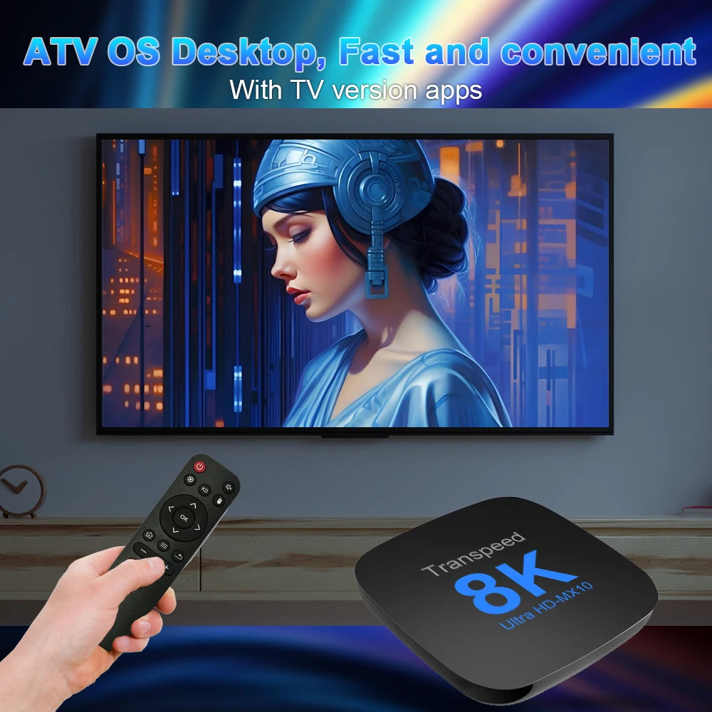 Transpeed ATV Android 13 TV BOX RK3528 With Voice Assistant TV Apps Dual Wifi Quad Core Cortex A53 Support 8K 4K Video BT5.0