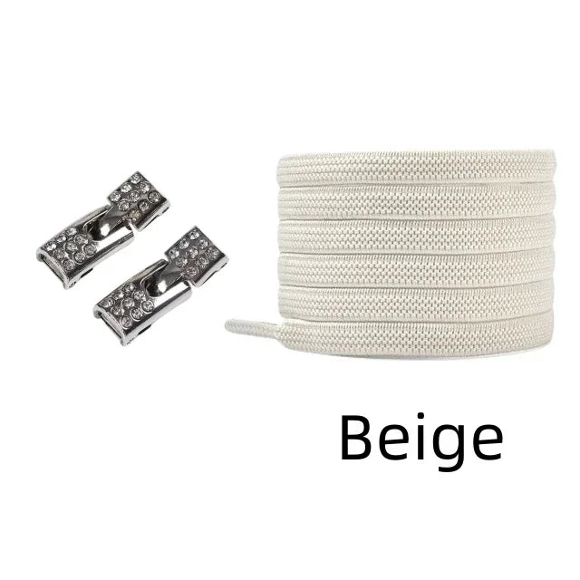 Elastic Laces Sneakers Diamond Cross Locks Shoelaces Without ties Kids Adult 8MM Width No Tie Shoe laces Rubber Bands Shoelace
