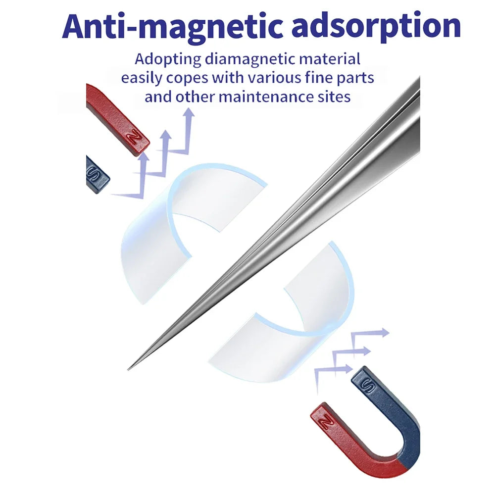 MECHANIC Professional Anti Magnetic Tweezers for Precision Electronic Components Flying Wire Repair Phone Repair Tools