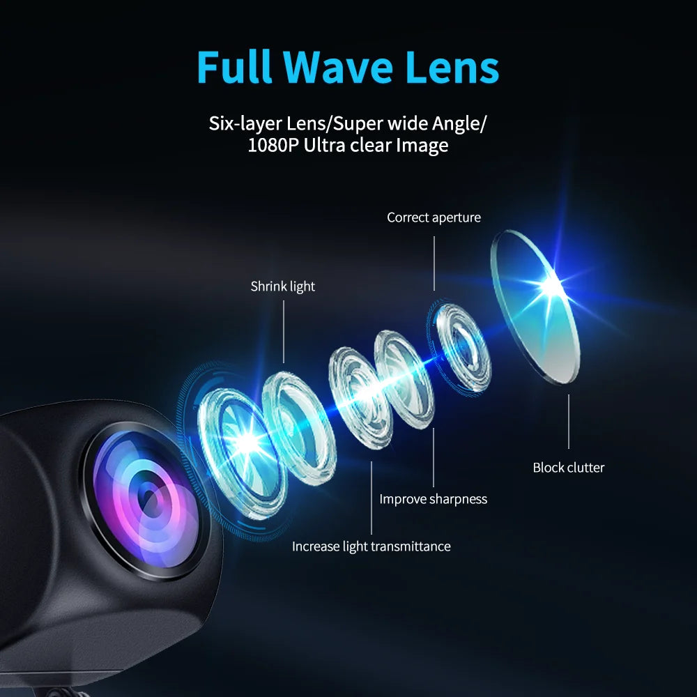 Universal 1080P Rear View Camera AHD 4 Pin 2.5mm Automatic Reversing HD Night Vision IP67 Rearview Mirror Cam Car Backup