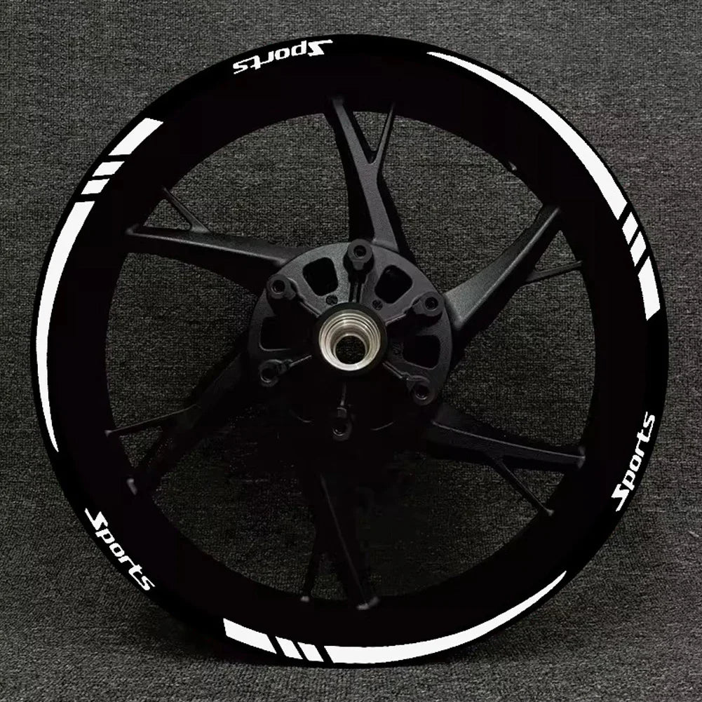 12 pieces Motorcycle Bicycle Wheel Rim Stripe Reflective 18-21in Wheel Decal Tape Sticker Motorcycle Car Tire Decals Trim Strips