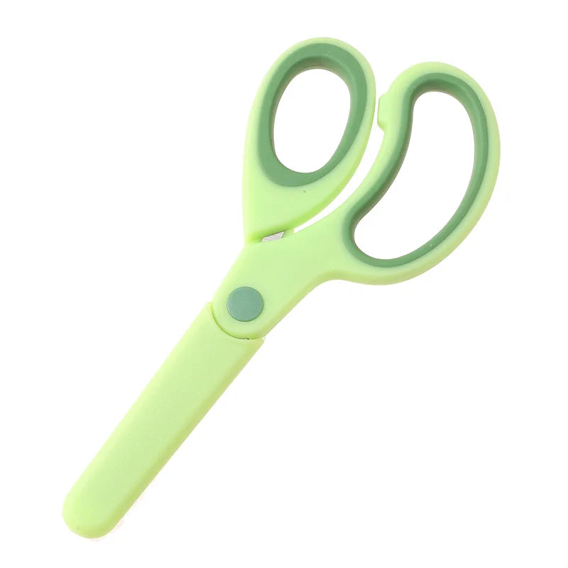 Safty Scissors For Kids Student DIY Paper Children's Left-handed Scissors Scissors With Sleeve Cutting Tool Stationery