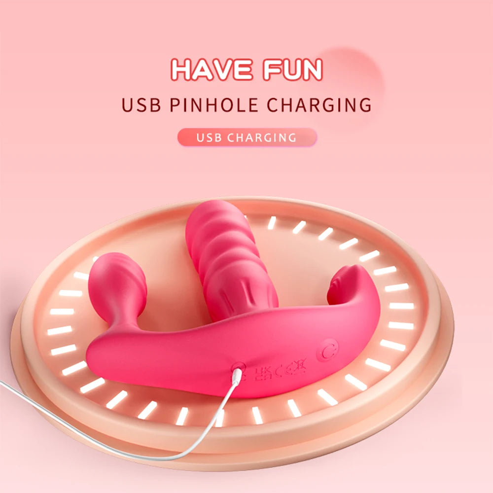 3 in 1 Panties Vibrators Wearable Female Sex Toys Wireless Remote Vibrator for Women G Spot Clitoris Stimulator Anal Massager