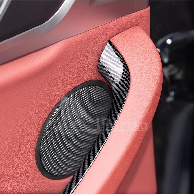 AIRSPEED for BMW X3 G01 X4 G02 2018-2023 Inner Window Lifting Switch Door Handle Pull Cover ABS Carbon Fiber Texture Accessories