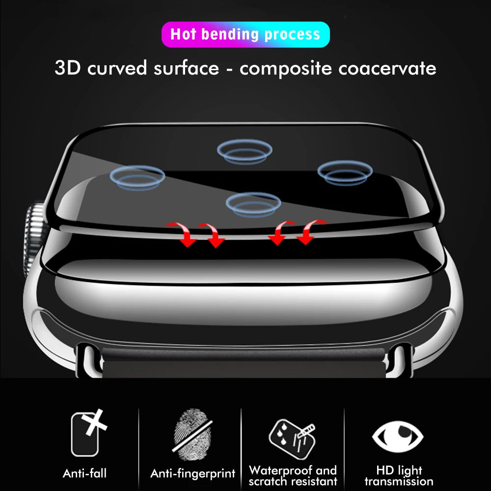 HD Protective Film For Apple Watch 44mm 45mm 40mm 41mm 42mm 38mm 3D Curved Screen Protector for Apple iWatch 7 SE 6 5 4 3 2 1