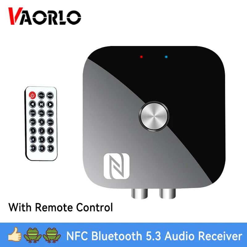 Bluetooth5.3 Wireless Adapter USB/RCA/3.5mmAUX Audio Receiver NFC Connection With Remote Control For Car Kit Speakers Headset