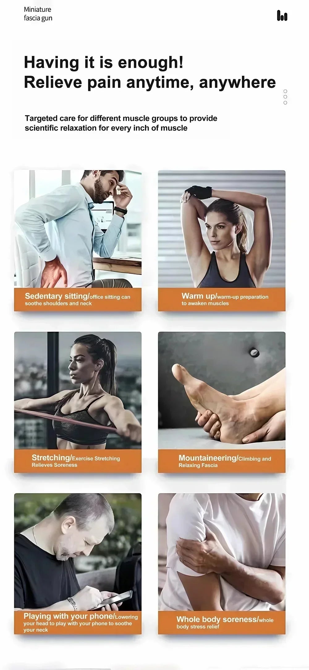 Hot Mini Fascial Massage Gun  Massager For Body Neck Back Deep Tissue Muscle Relaxation Pain Relief Tool Small Handheld Portable