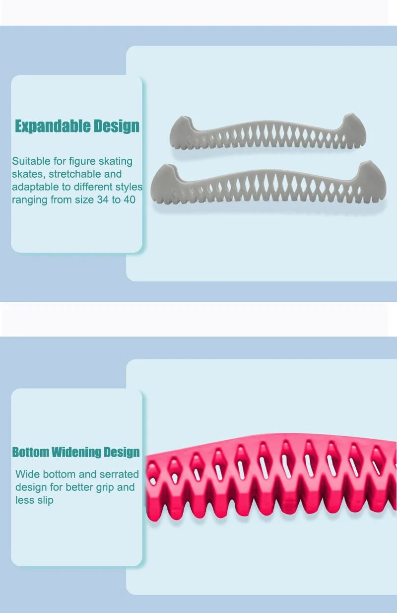 Adjustable TPU Ice Skating Blade Covers Walkable Figure Skate Ice Skate Hockey Skates Prevent Puncture Scalable Blade Sleeve