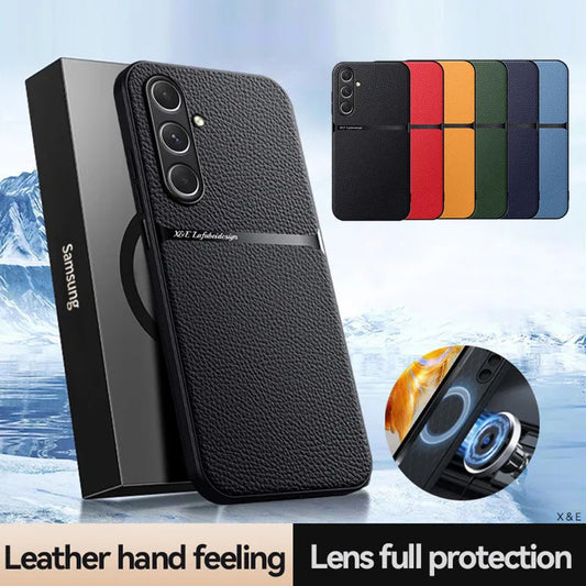 PU Leather Magnetic Case for Samsung Galaxy M35 A16 A36 A56 A15 5G A25 A35 A55 Protective Cover Hard Shell Coque Fundas