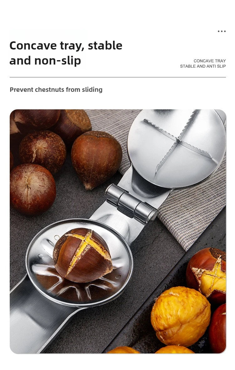 Stainless Steel Chestnut Opener, Cross Shaped Chestnut, Household Multifunctional Peeling Tool, Chestnut Clip, Walnut Clip