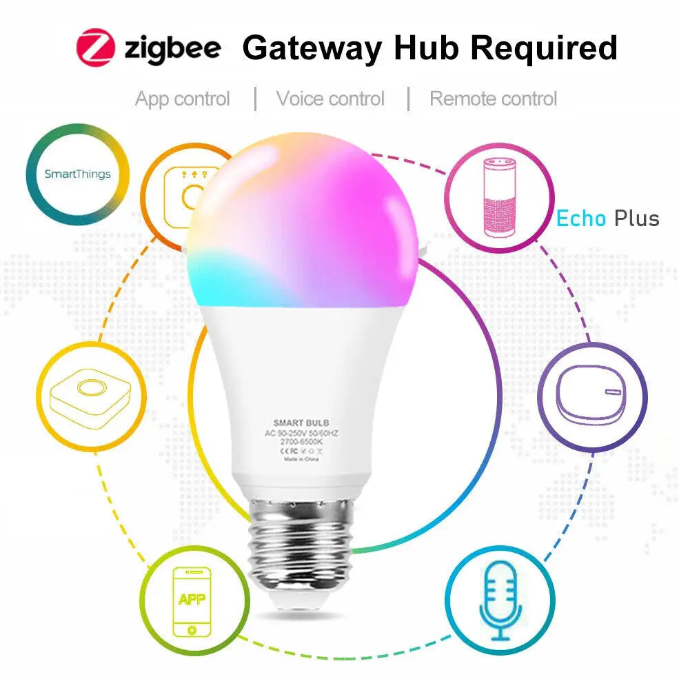 Wifi/Zigbee Smart LED Bulb E27 Ewelink Alexa Lamp RGB Light Bulbs APP/Voice Control Dimmable AC 100-240V For Google Home Alice