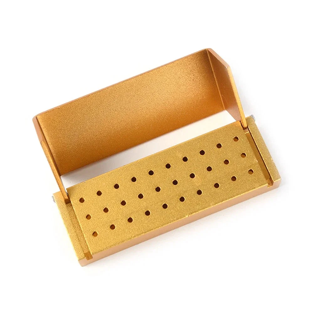 30 Holes Dental Opening Bur Burs Holder Block Disinfection Box Autoclave FG1.6mm